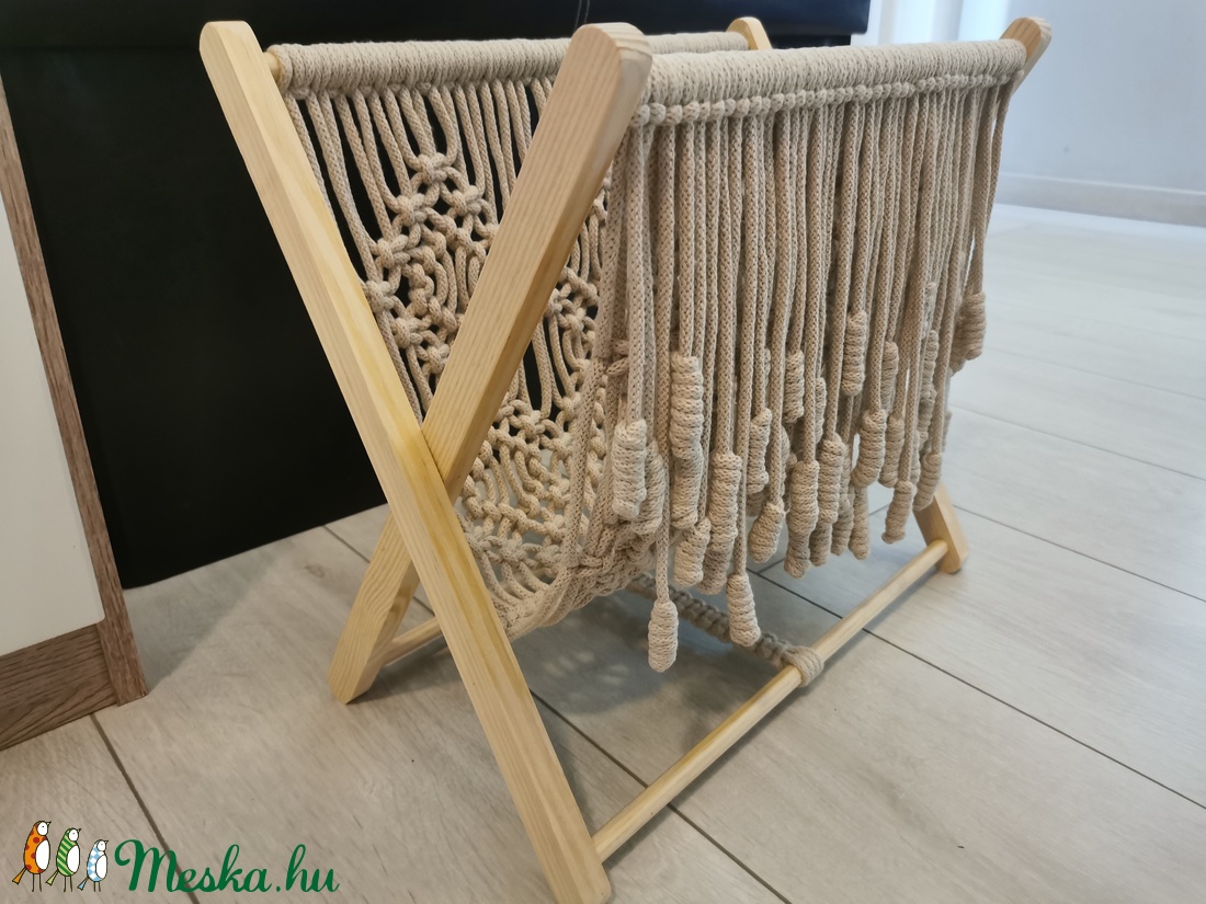 Makramé újságtartó - otthon & életmód - tárolás & rendszerezés - újságtartó - Meska.hu