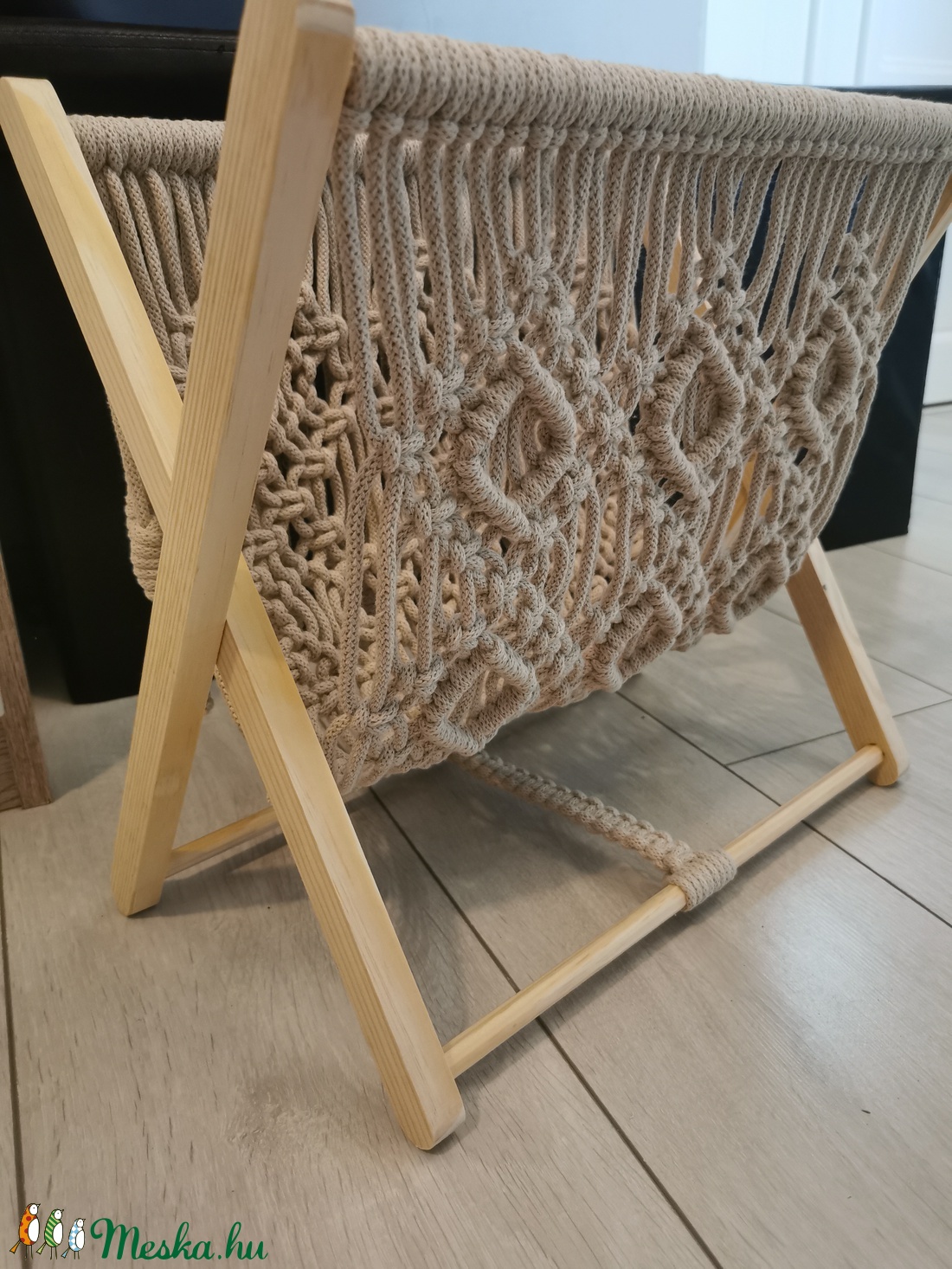 Makramé újságtartó - otthon & életmód - tárolás & rendszerezés - újságtartó - Meska.hu