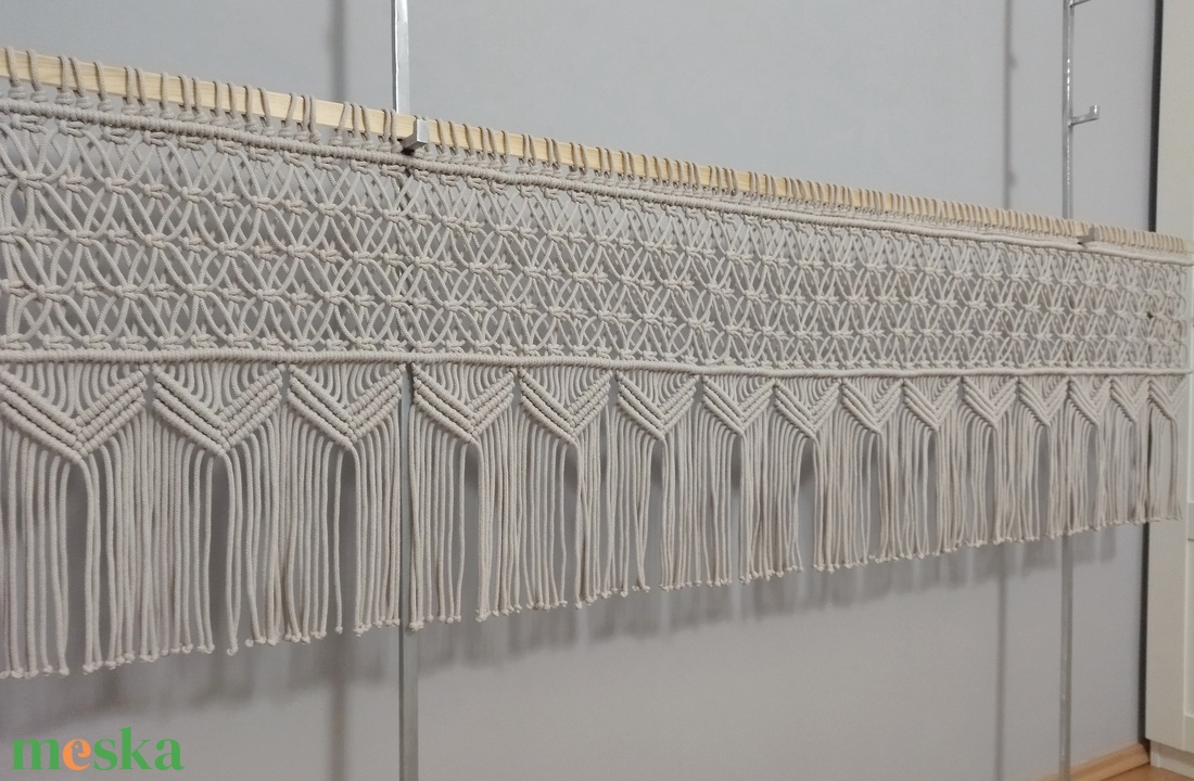Makramé falvédő beige 200x55 cm - otthon & életmód - lakástextil - falvédő - Meska.hu Makramé falvédő beige 200x55 cm - otthon & életmód - lakástextil - falvédő - Meska.hu