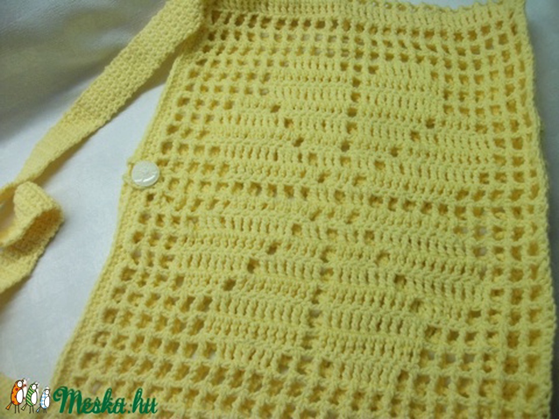 Kankalin sárga, napsárga, horgolt, vállon hordható, bevásárló szatyor, strandtáska -  - Meska.hu