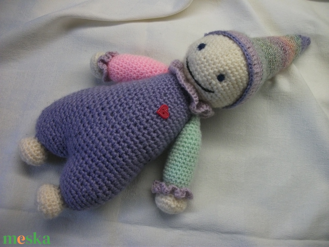 Horgolt bohóc baba - játék & sport - plüssállat & játékfigura - más figura - Meska.hu