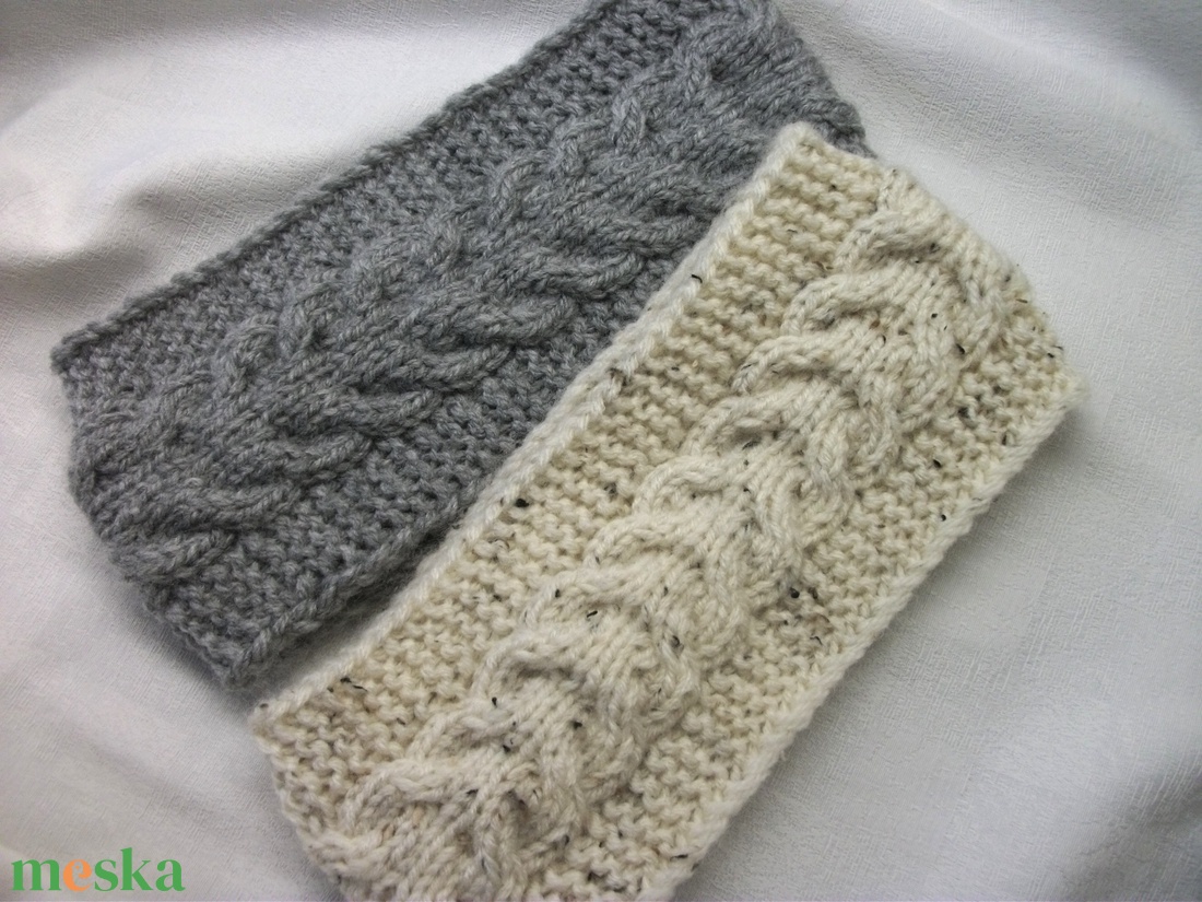 Szürke és nyers-moppos. Partner fejpánt,  hajpánt, párban, vagy szólóban, sapka helyett -  - Meska.hu