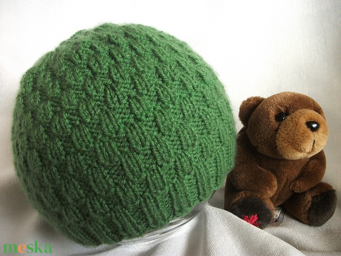 Zöld, átmeneti, kötött sapka -  - Meska.hu