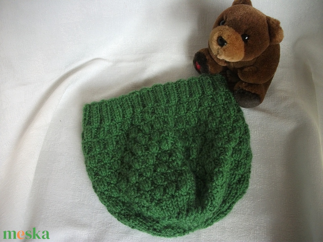 Zöld, átmeneti, kötött sapka -  - Meska.hu