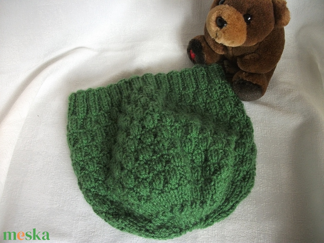 Zöld, átmeneti, kötött sapka -  - Meska.hu