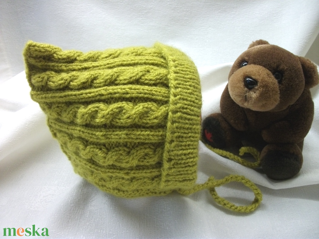 Kötött mustársárga bébi sapka, fél éveseknek - ruha & divat - babaruha & gyerekruha - babasapka - Meska.hu