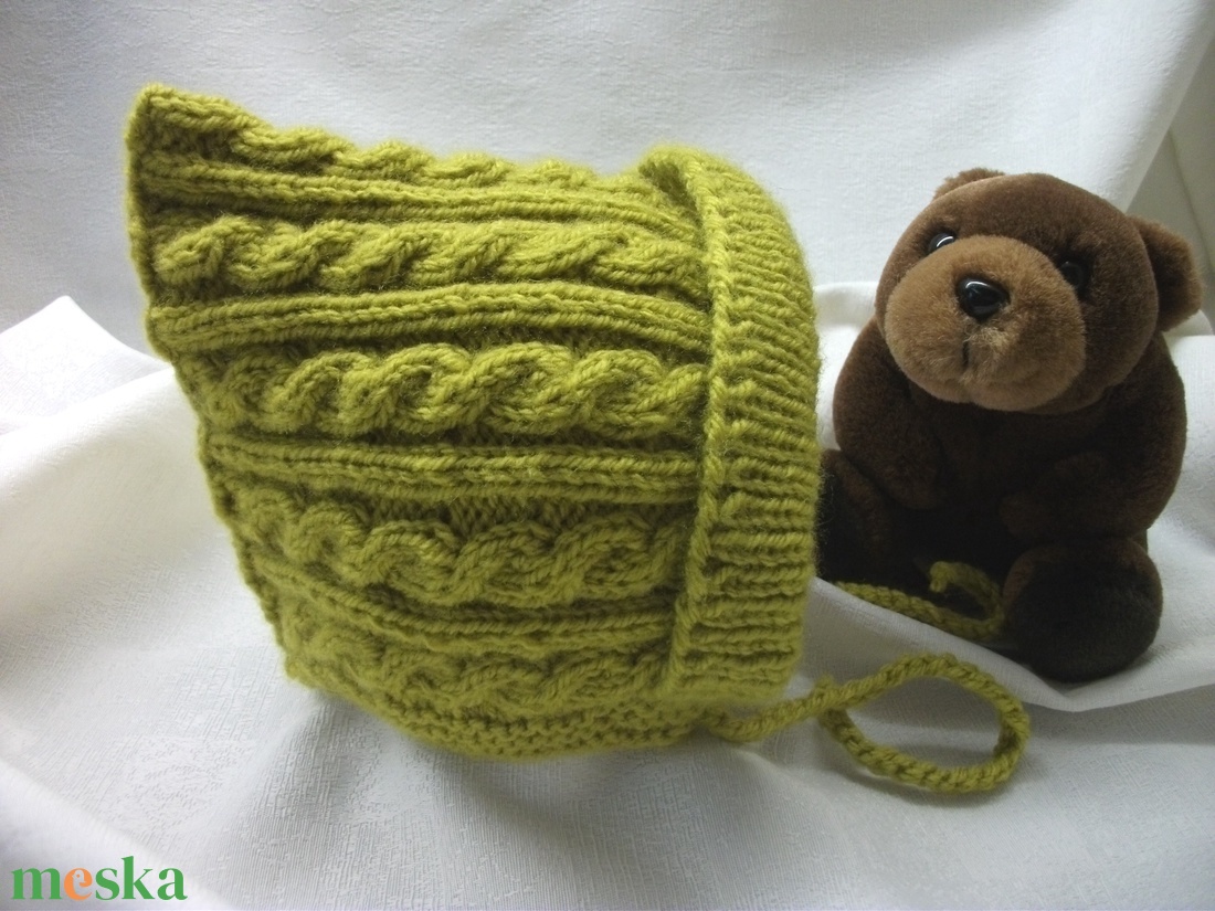 Kötött mustársárga bébi sapka, fél éveseknek - ruha & divat - babaruha & gyerekruha - babasapka - Meska.hu