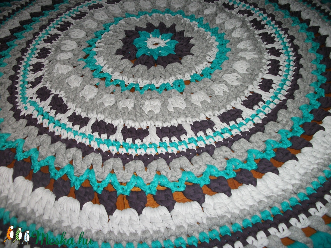Horgolt mandala szőnyeg pólófonalból - - Meska.hu Horgolt mandala szőnyeg pólófonalból - - Meska.hu