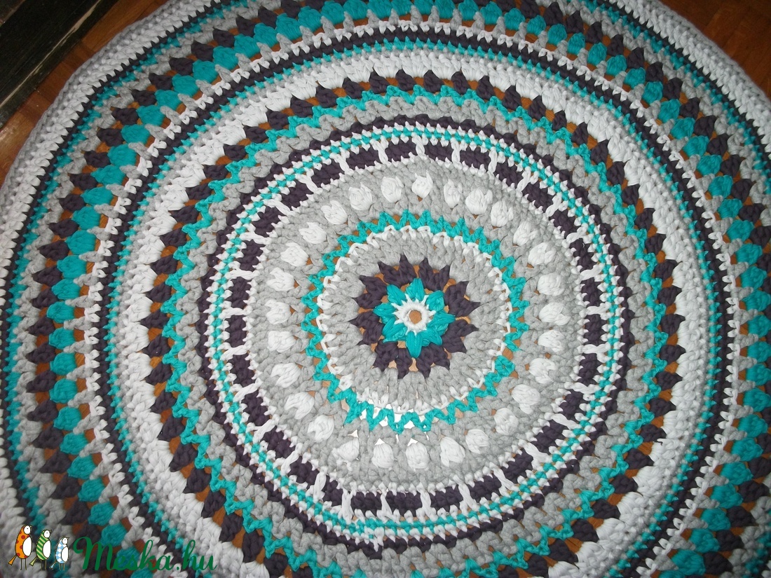Horgolt mandala szőnyeg pólófonalból - - Meska.hu Horgolt mandala szőnyeg pólófonalból - - Meska.hu