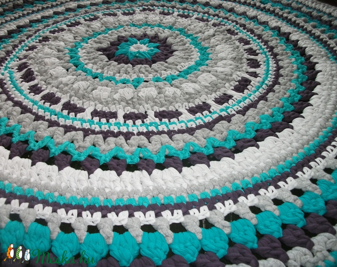 Horgolt mandala szőnyeg pólófonalból - - Meska.hu Horgolt mandala szőnyeg pólófonalból - - Meska.hu