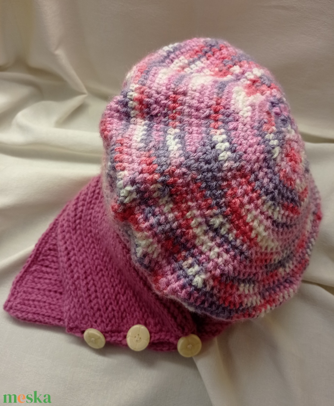 Horgolt sapka és sál  - ruha & divat - sál, sapka, kendő - sapka - Meska.hu