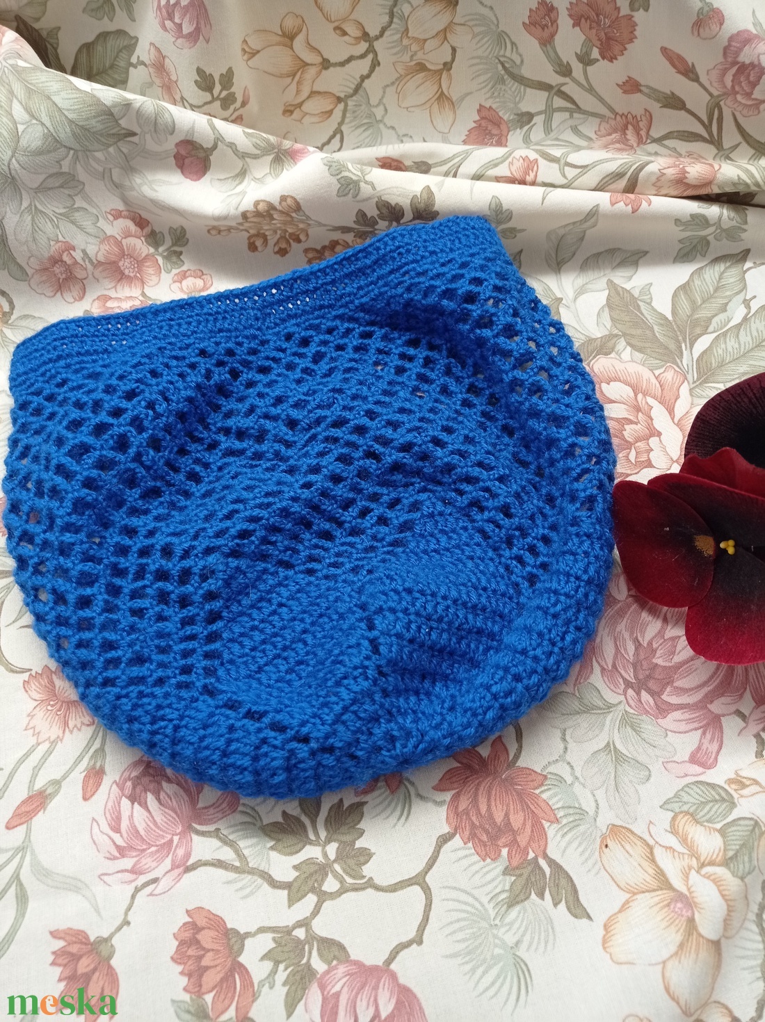 Királykék, horgolt háló sapka akril fonalból - ruha & divat - sál, sapka, kendő - sapka - Meska.hu Királykék, horgolt háló sapka akril fonalból - ruha & divat - sál, sapka, kendő - sapka - Meska.hu