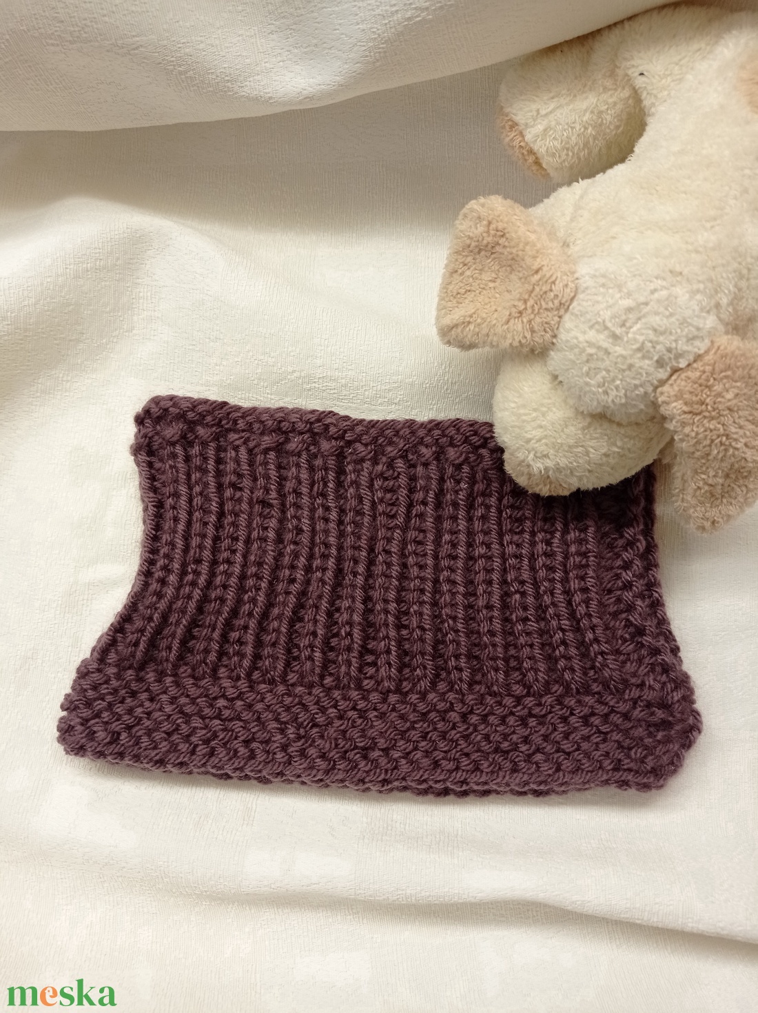 Nyakmelegitő, manó sapkához Sárikának - ruha & divat - babaruha & gyerekruha - babasapka - Meska.hu