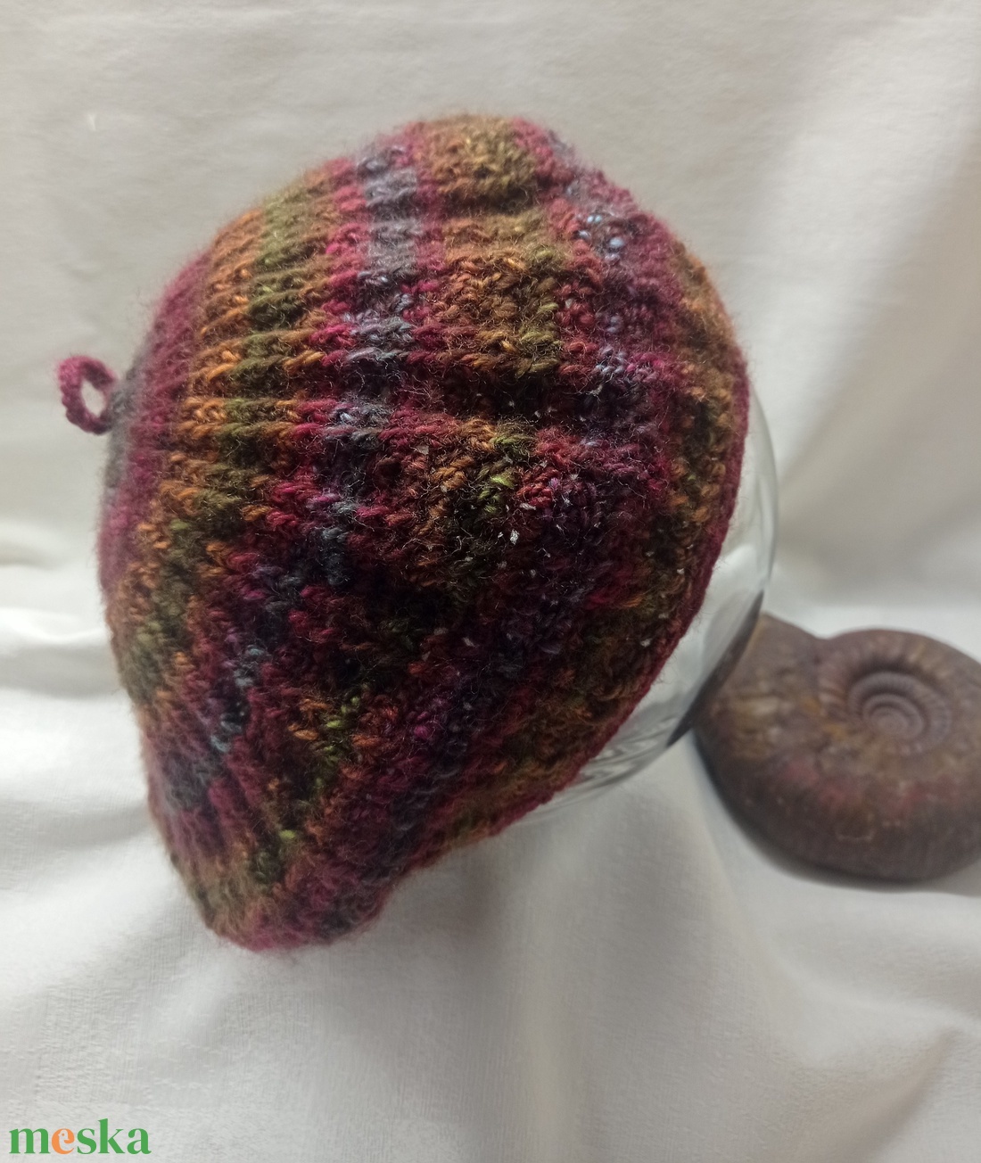 Horgolt, könnyű tarka barett sapka - diy (csináld magad) - egységcsomag - Meska.hu