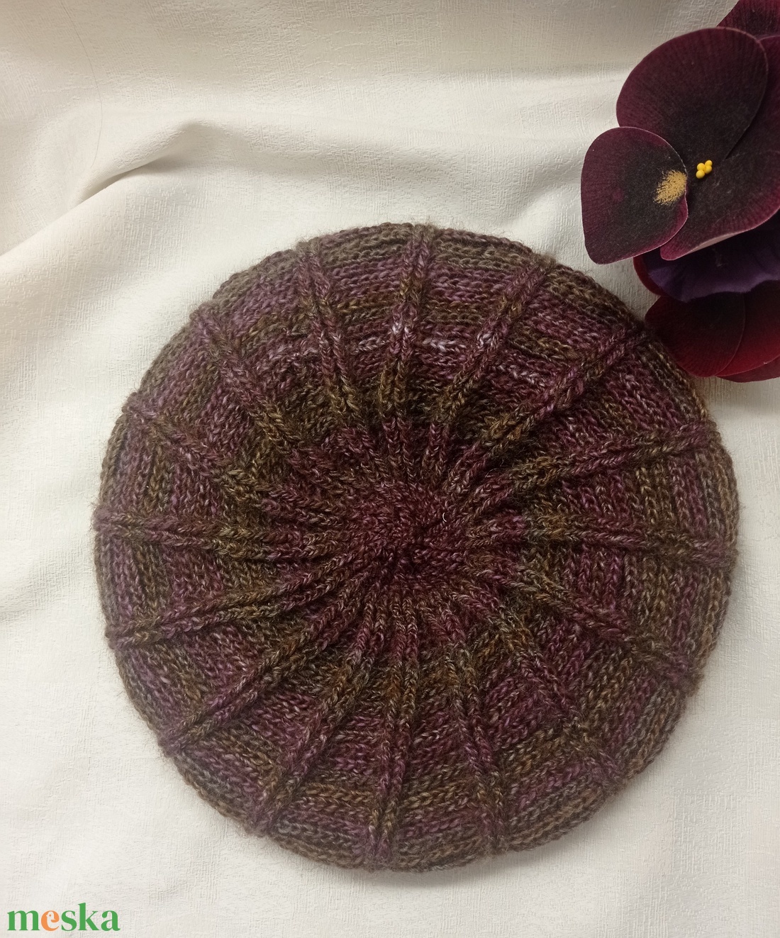 Horgolt, könnyű tarka barett sapka - diy (csináld magad) - egységcsomag - Meska.hu