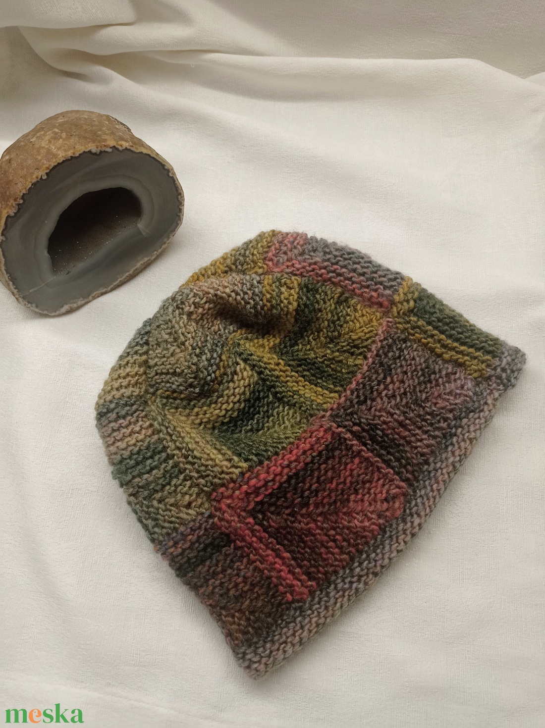 Vidám, színes, meleg kötött, téli sapka  - ruha & divat - sál, sapka, kendő - sapka - Meska.hu