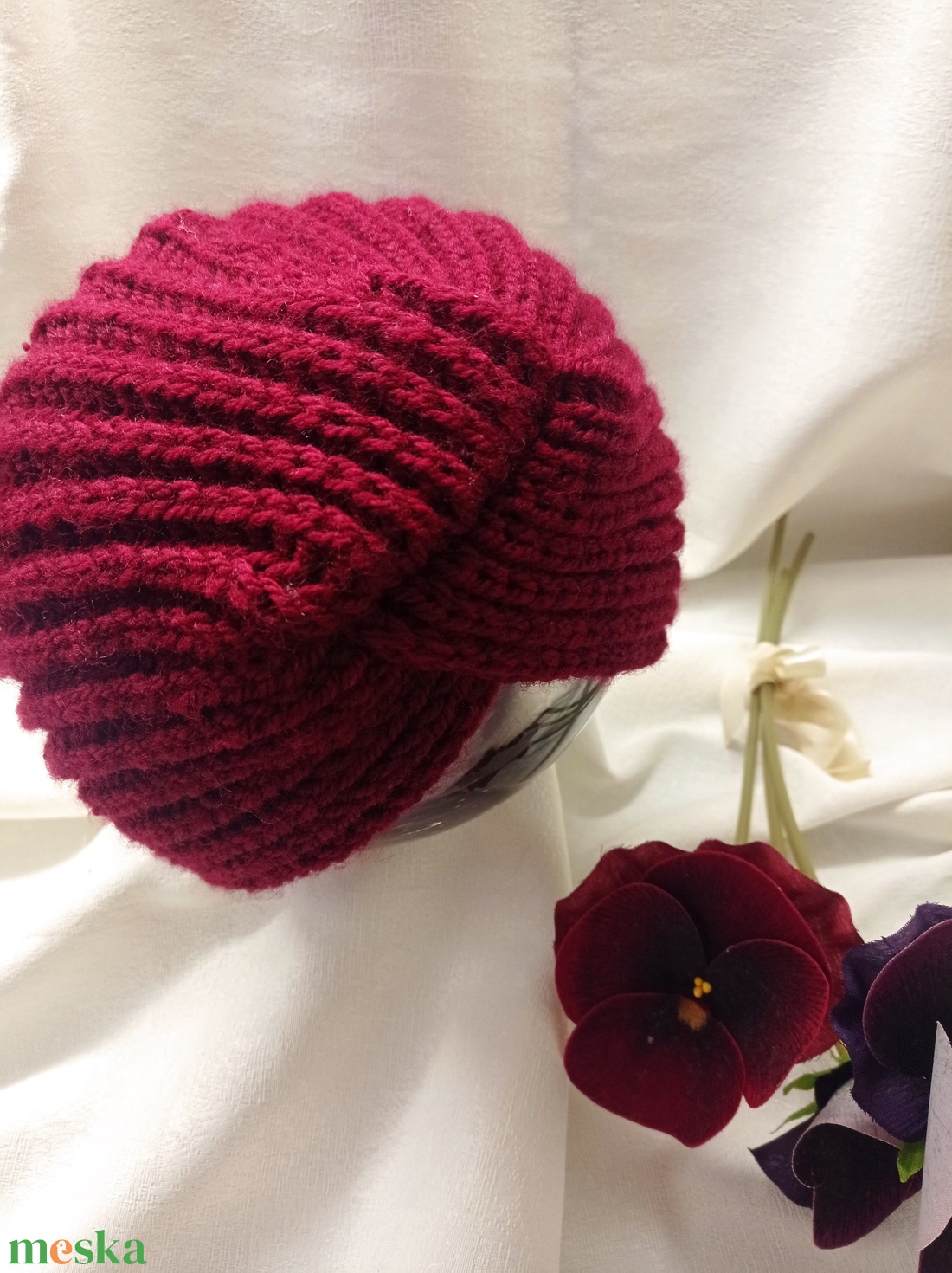 Bordo, meleg, téli, kötött turbán, sapka - ruha & divat - sál, sapka, kendő - sapka - Meska.hu Bordo, meleg, téli, kötött turbán, sapka - ruha & divat - sál, sapka, kendő - sapka - Meska.hu
