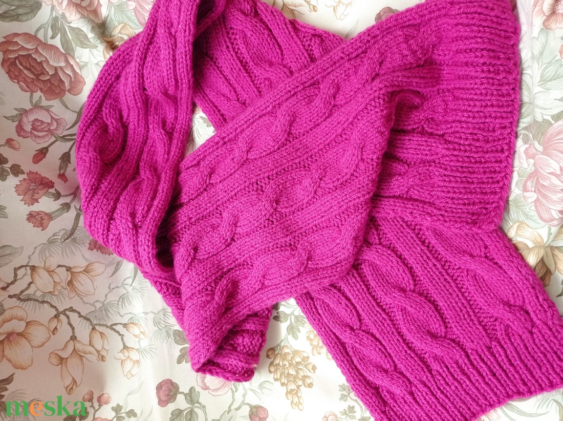 Pink? Mágenta? kötött sál  - ruha & divat - sál, sapka, kendő - kalap - Meska.hu