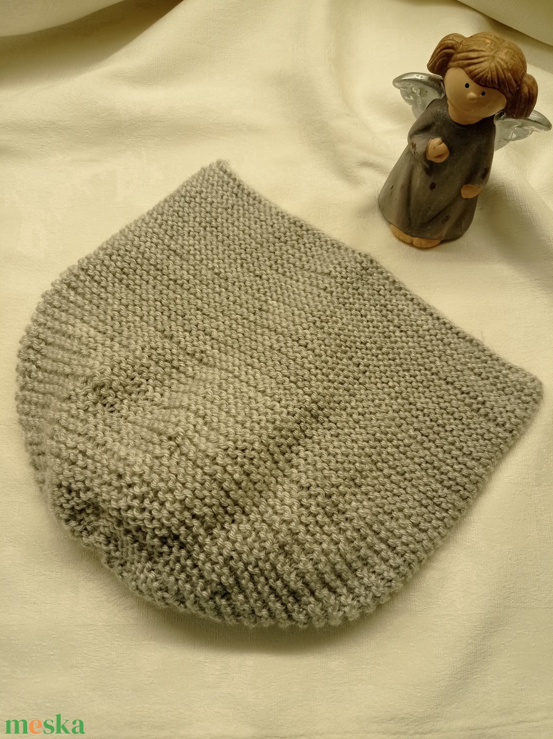 Meleg kötött, szűrke női sapka - ruha & divat - sál, sapka, kendő - stóla - Meska.hu