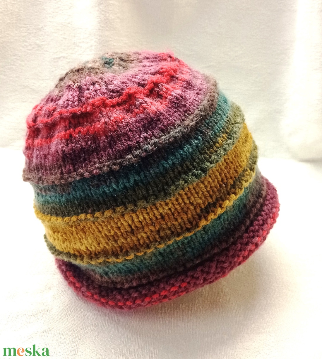Tarka,  kötött sapka, vastag  akril szálból, férfi, női - ruha & divat - sál, sapka, kendő - fejpánt - Meska.hu