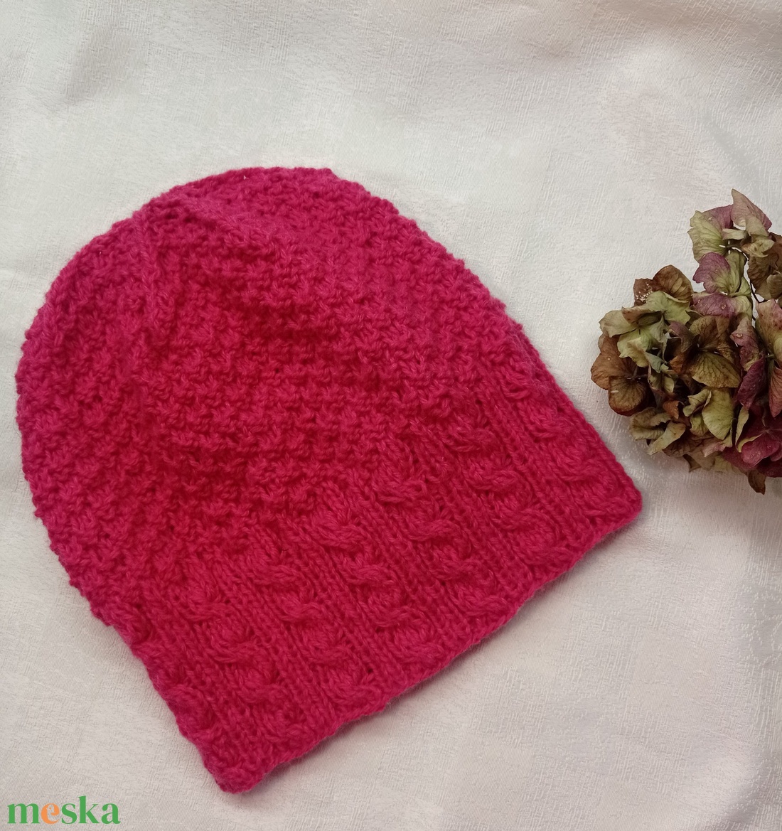  Gyapjú - pamut keverékből kötött sapka - ruha & divat - sál, sapka, kendő - fejpánt - Meska.hu