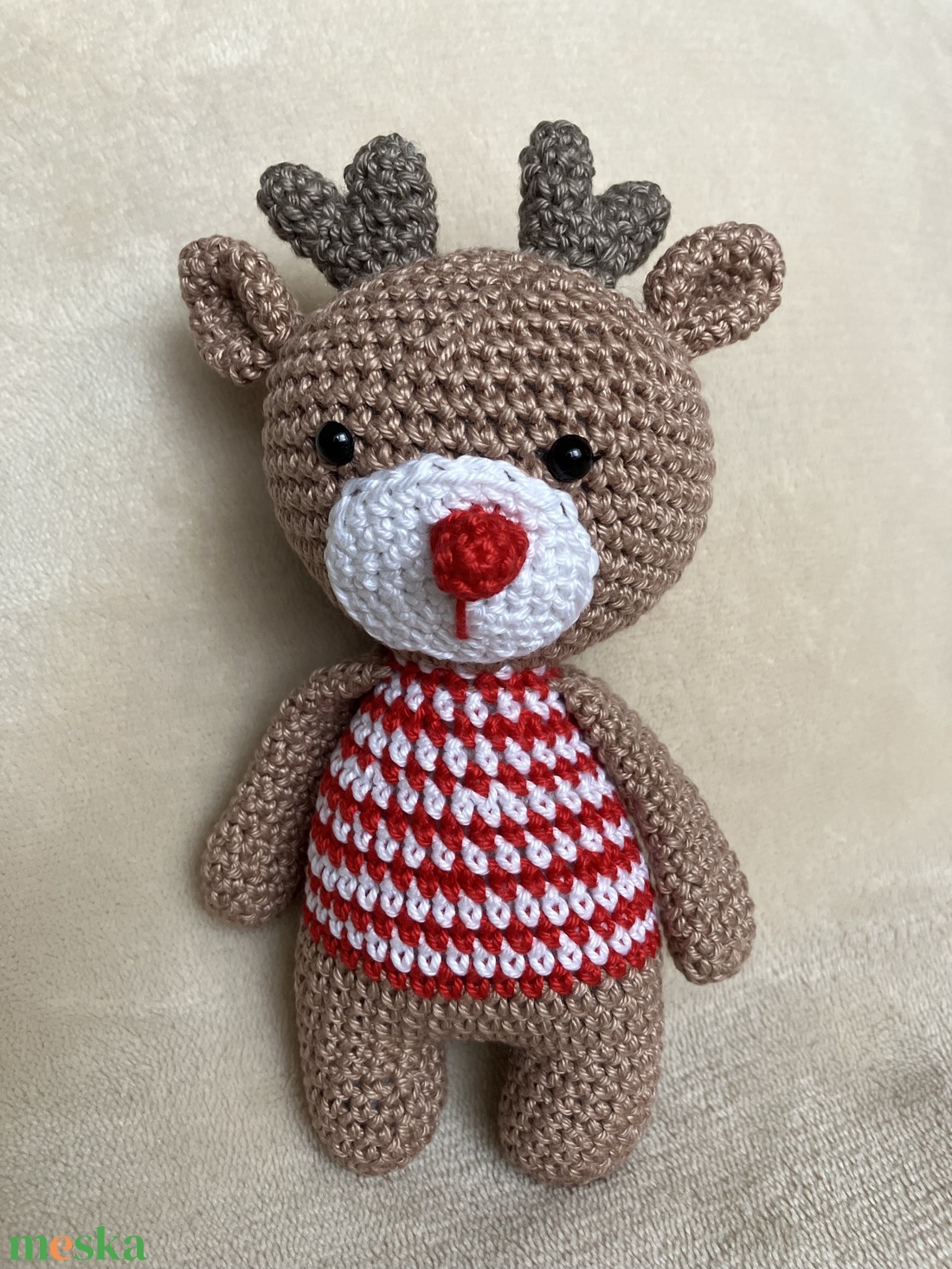 Amigurumi horgolt rénszarvas  - karácsony - karácsonyi lakásdekoráció - karácsonyi manók, figurák - Meska.hu