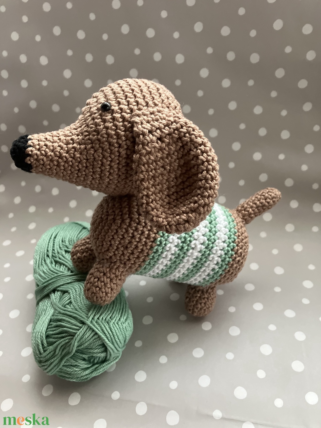 Amigurumi horgolt tacsi - játék & sport - plüssállat & játékfigura - kutya - Meska.hu