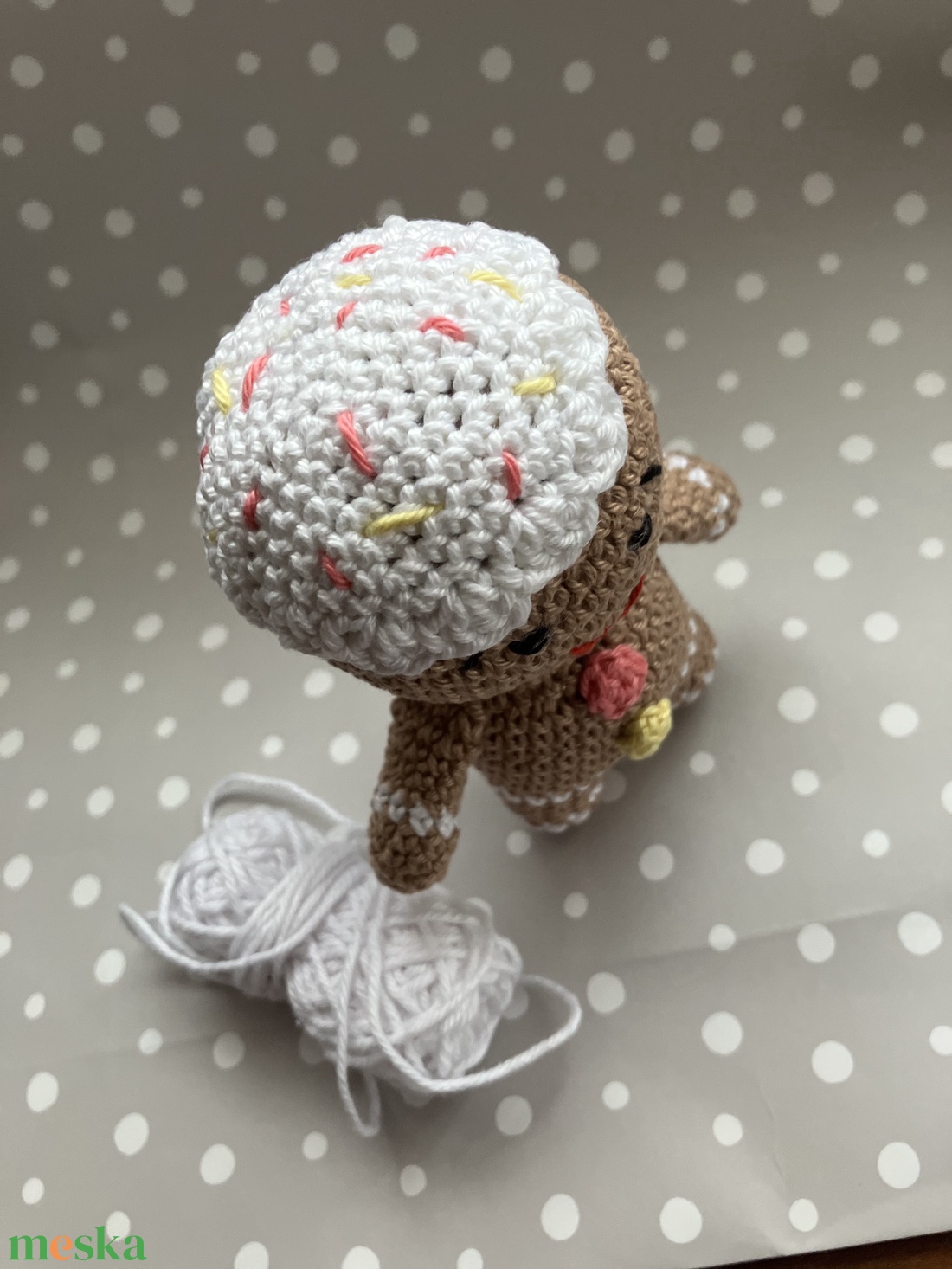 Amigurumi horgolt mézi - karácsony - karácsonyi lakásdekoráció - karácsonyi manók, figurák - Meska.hu