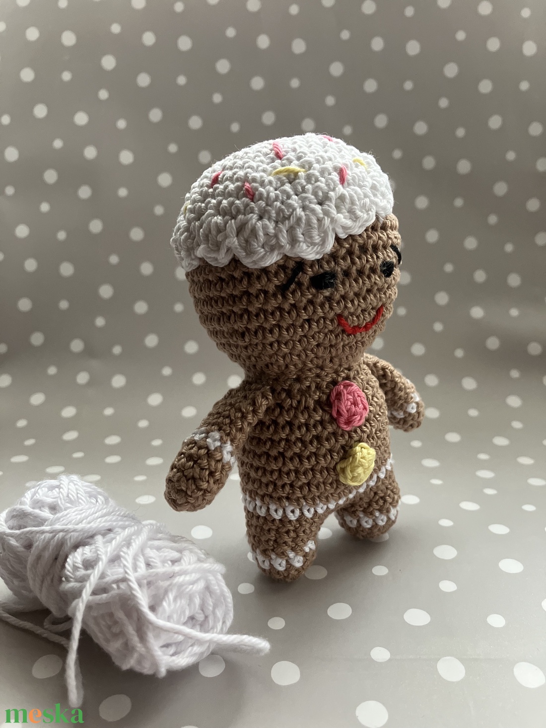 Amigurumi horgolt mézi - karácsony - karácsonyi lakásdekoráció - karácsonyi manók, figurák - Meska.hu