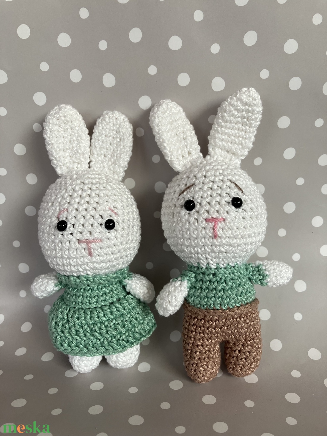 Amigurumi horgolt nyuszi pár  - játék & sport - plüssállat & játékfigura - nyuszi - Meska.hu