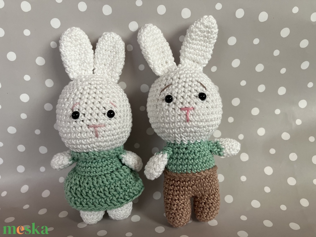 Amigurumi horgolt nyuszi pár  - játék & sport - plüssállat & játékfigura - nyuszi - Meska.hu