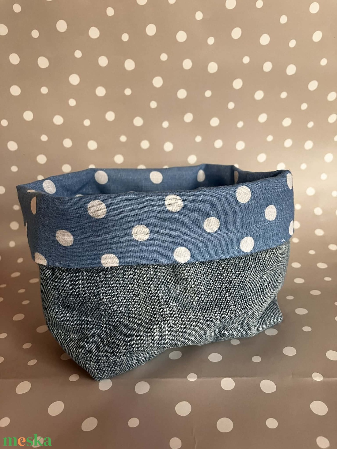 Textil mini tároló - otthon & életmód - tárolás & rendszerezés - tárolókosár - Meska.hu