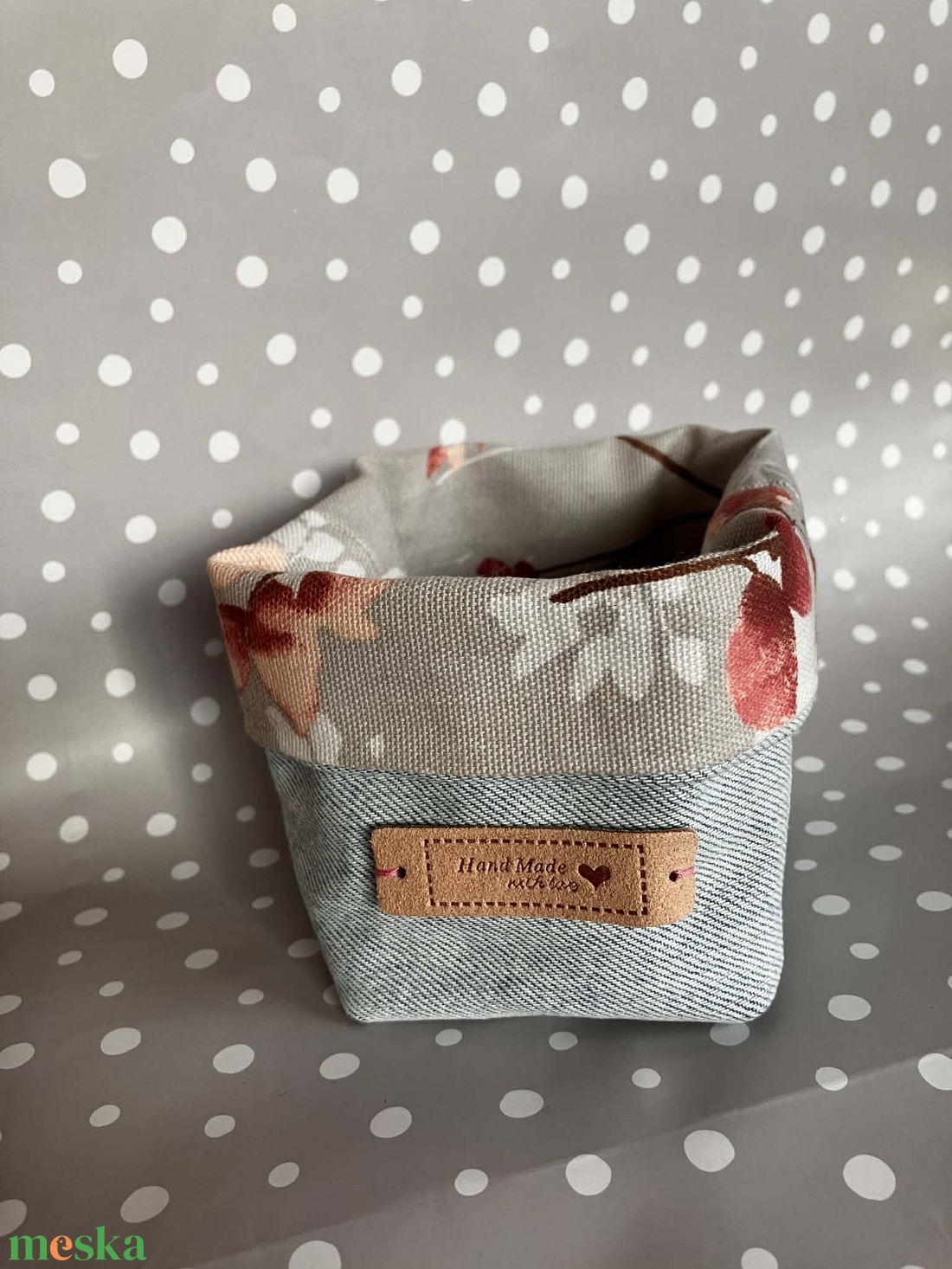 Textil mini tároló - otthon & életmód - tárolás & rendszerezés - tárolókosár - Meska.hu