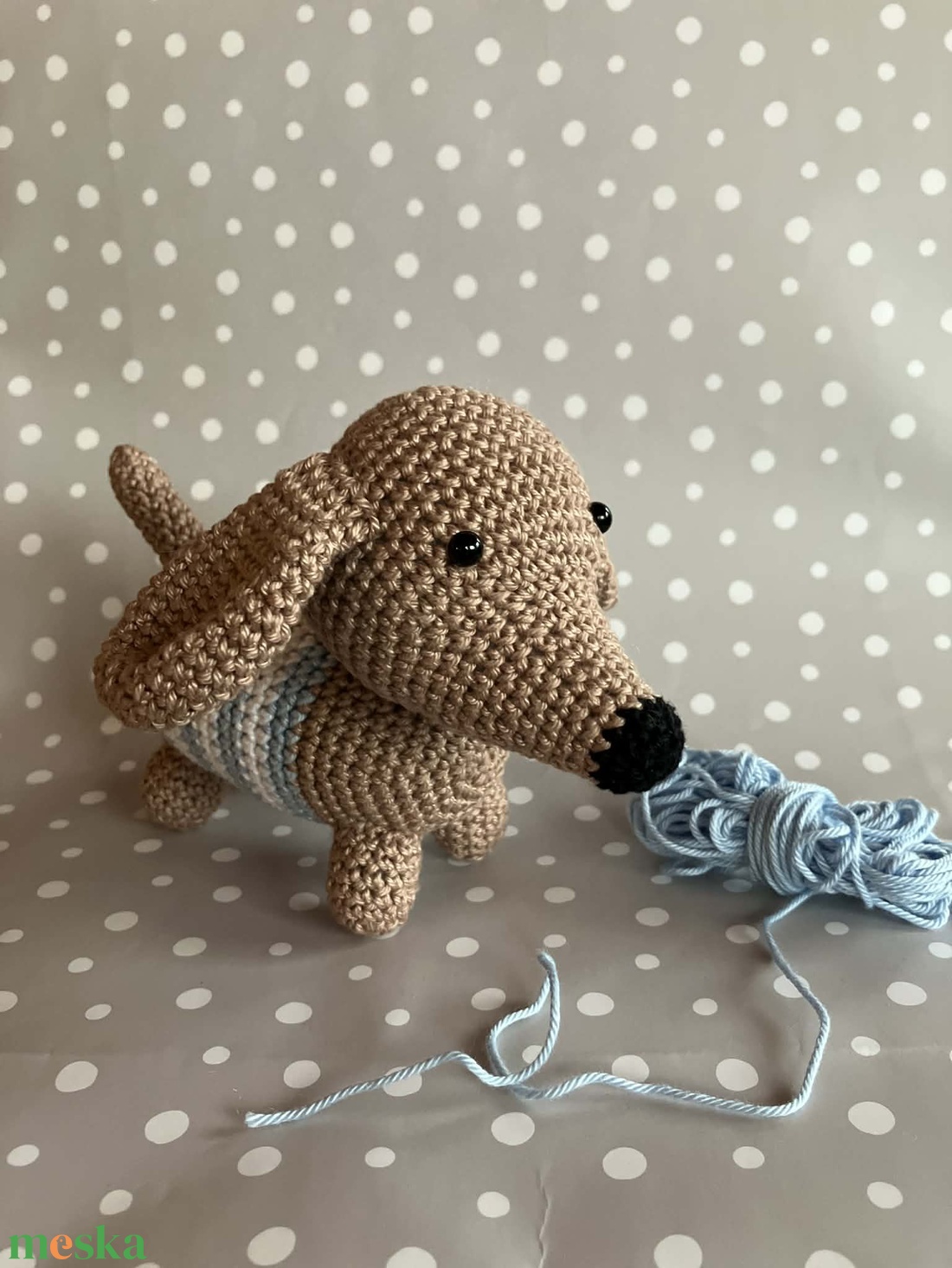 Amigurumi horgolt tacsi - játék & sport - plüssállat & játékfigura - kutya - Meska.hu