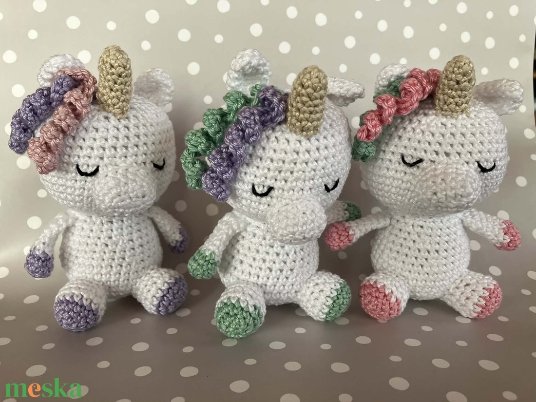 Amigurumi horgolt unikornis - játék & sport - plüssállat & játékfigura - unikornis - Meska.hu