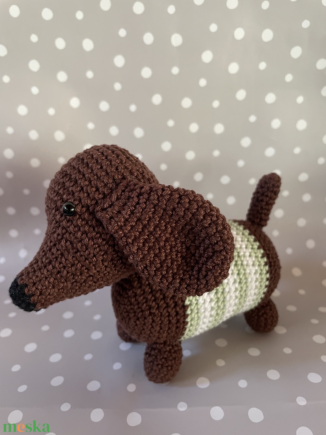 Amigurumi horgolt tacsi - játék & sport - plüssállat & játékfigura - kutya - Meska.hu