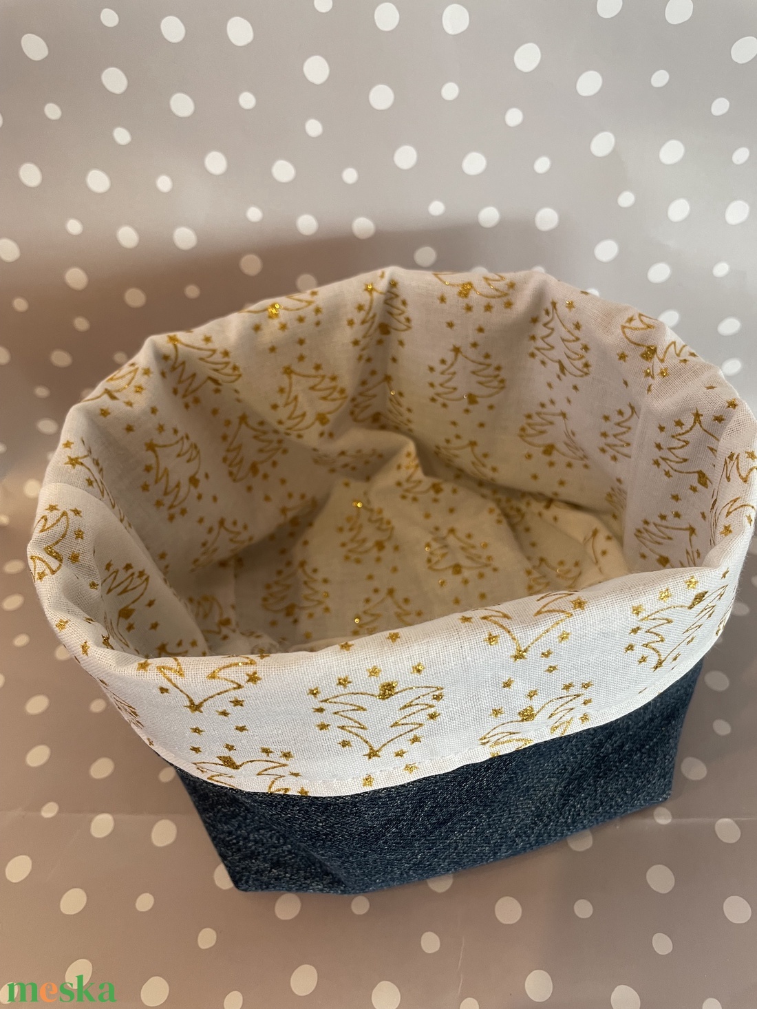 Textil mini tároló - otthon & életmód - tárolás & rendszerezés - tárolókosár - Meska.hu