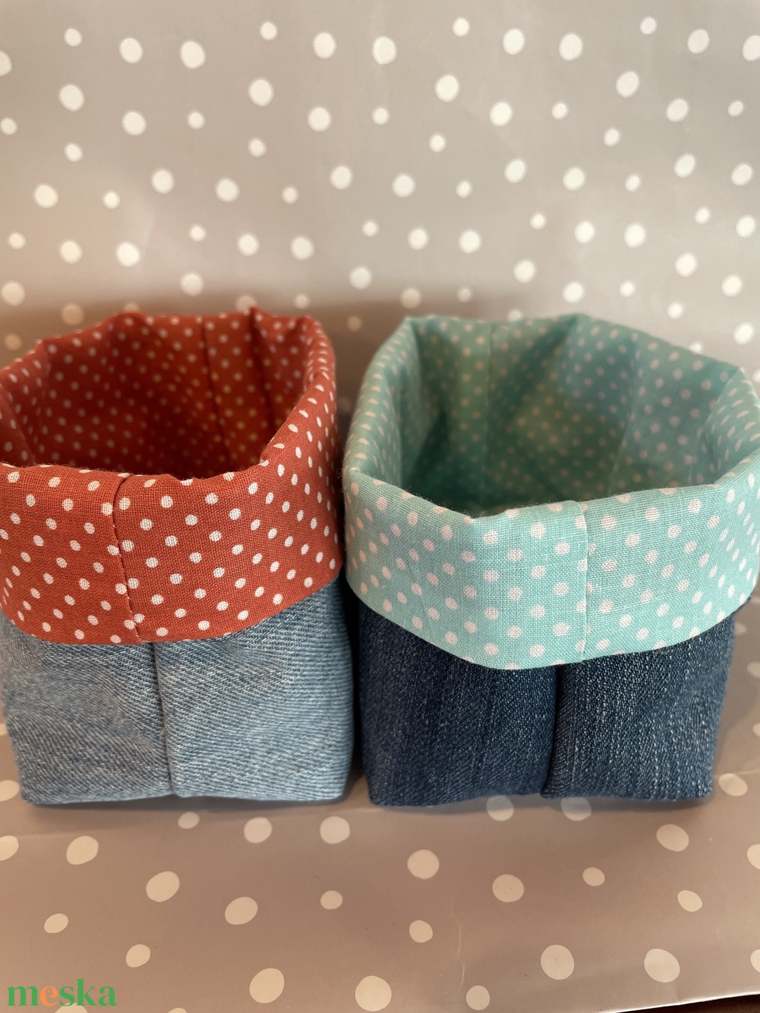 Textil mini tároló - otthon & életmód - tárolás & rendszerezés - tárolókosár - Meska.hu