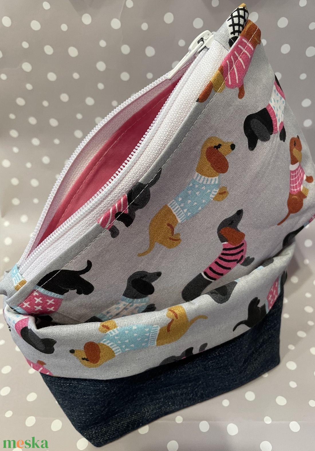Textil pipere szett Tacsi mintával - táska & tok - bevásárlás & shopper táska - shopper, textiltáska, szatyor - Meska.hu
