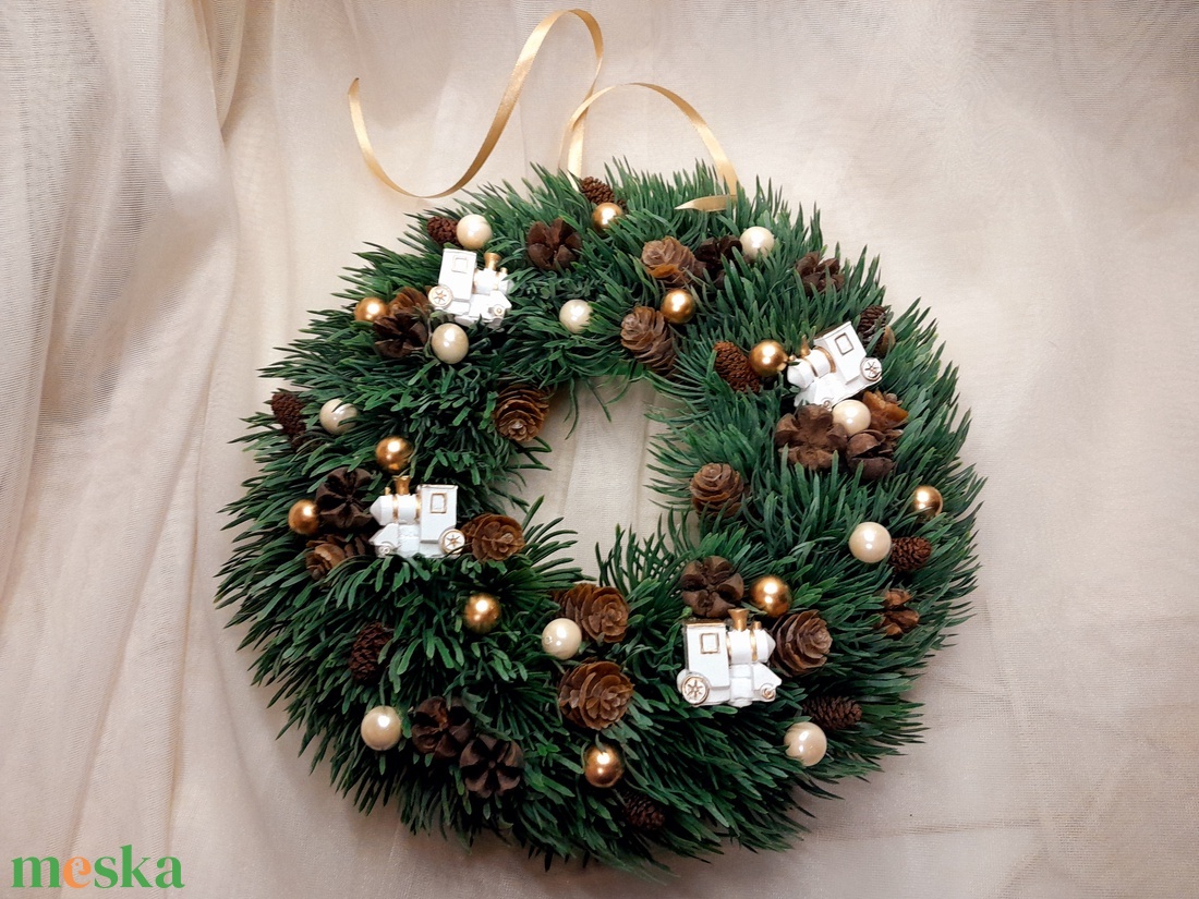 Kisvonatos kopogtató  - karácsony - adventi díszek - adventi asztaldísz - Meska.hu