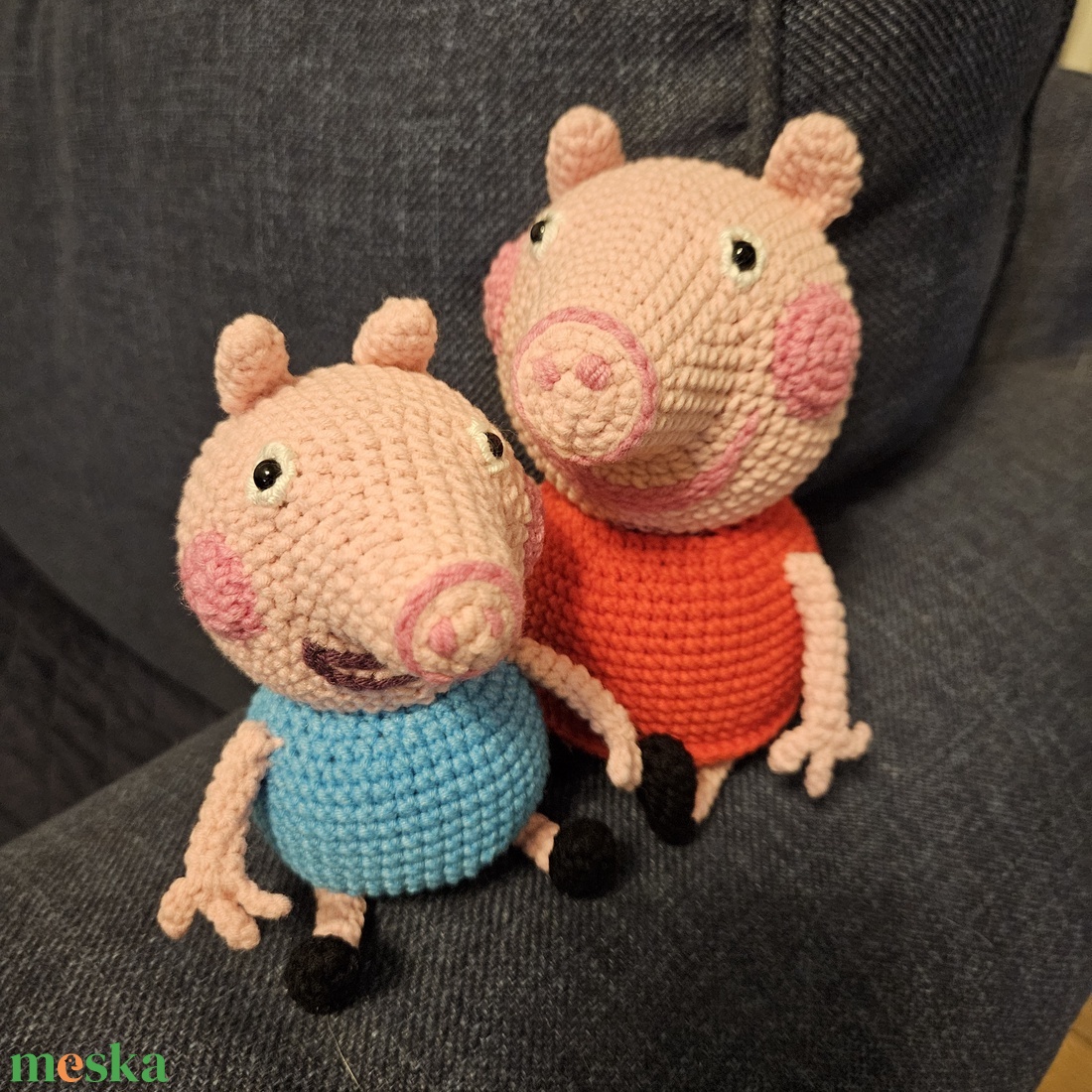 Peppa és Zsoli - horgolt játékfigurák - játék & sport - plüssállat & játékfigura - nyuszi - Meska.hu