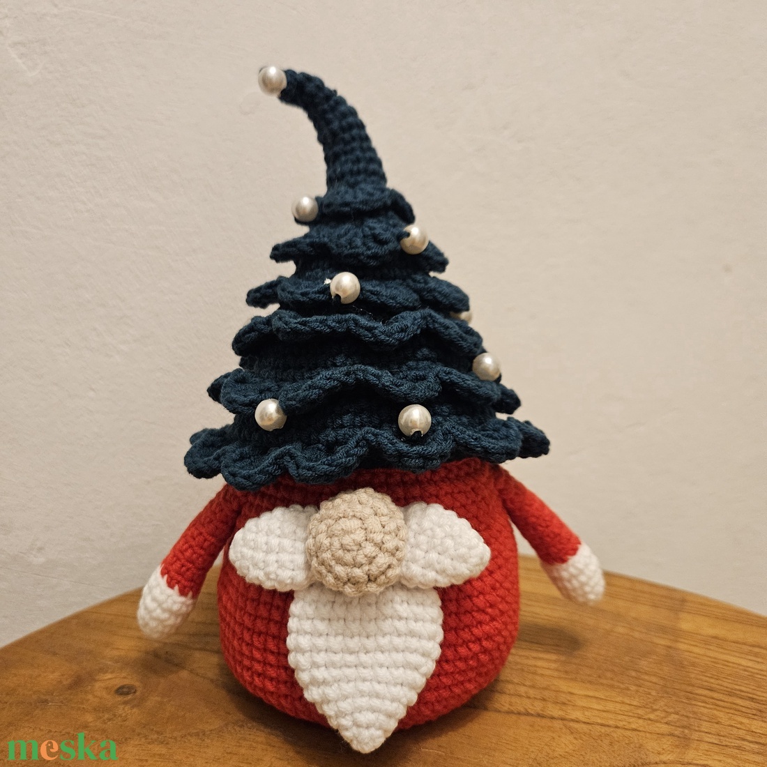 Bonbon tartó karácsonyi manó - horgolt figura - játék & sport - plüssállat & játékfigura - nyuszi - Meska.hu