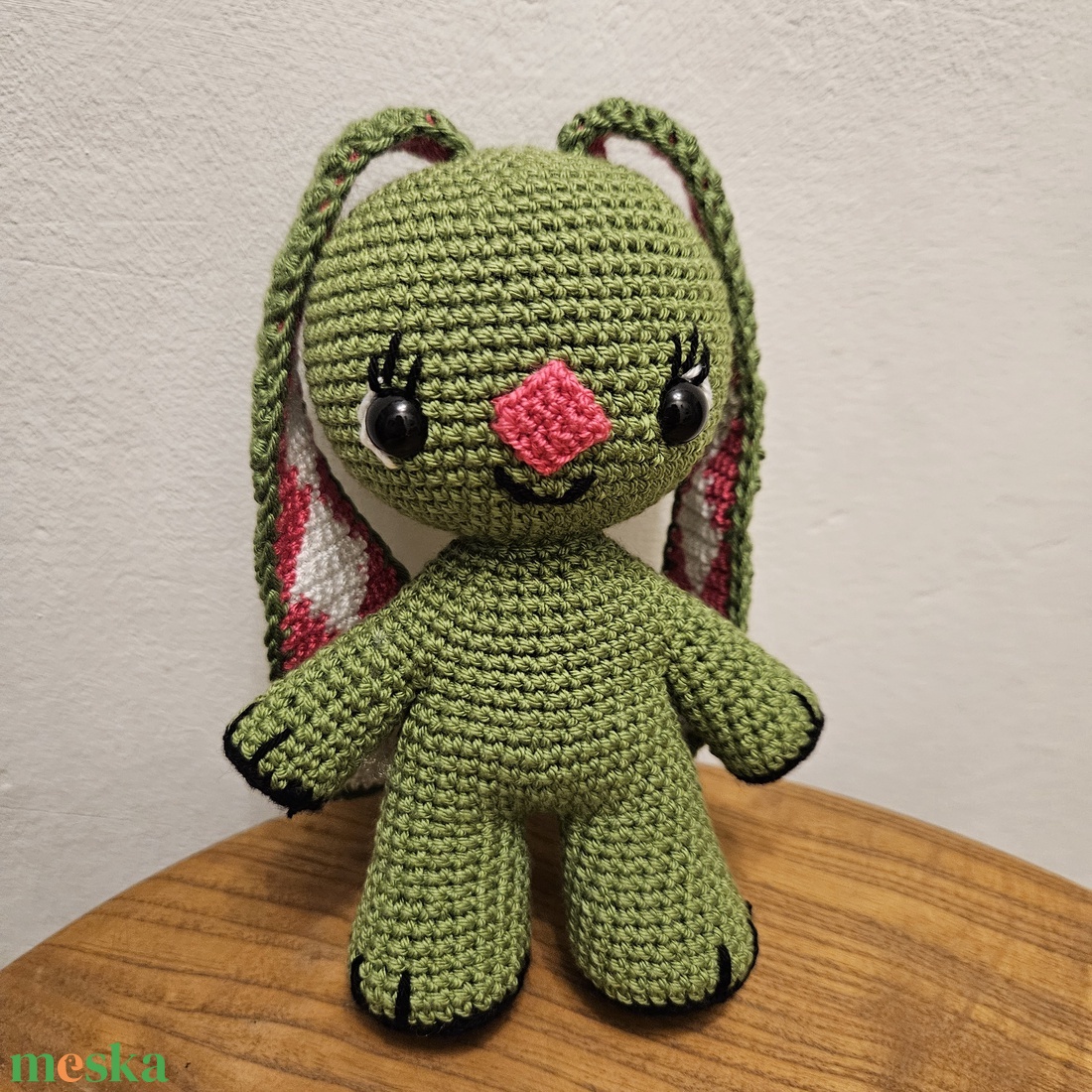 Kockásfülű nyuszi - horgolt figura - játék & sport - plüssállat & játékfigura - nyuszi - Meska.hu