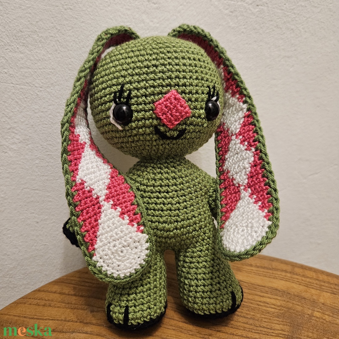 Kockásfülű nyuszi - horgolt figura - játék & sport - plüssállat & játékfigura - nyuszi - Meska.hu