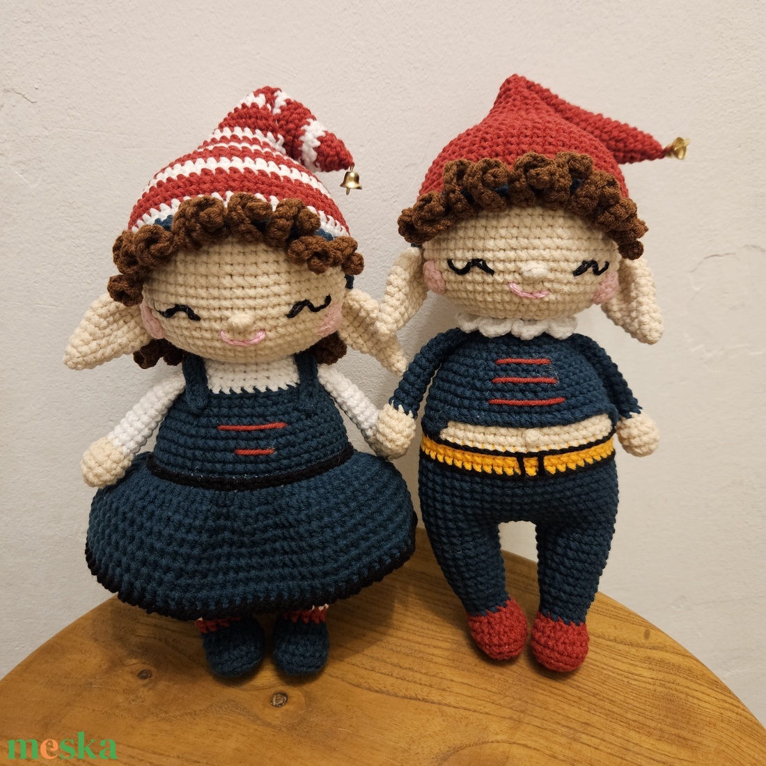 Karácsonyi manó pár - horgolt figurák - játék & sport - plüssállat & játékfigura - nyuszi - Meska.hu
