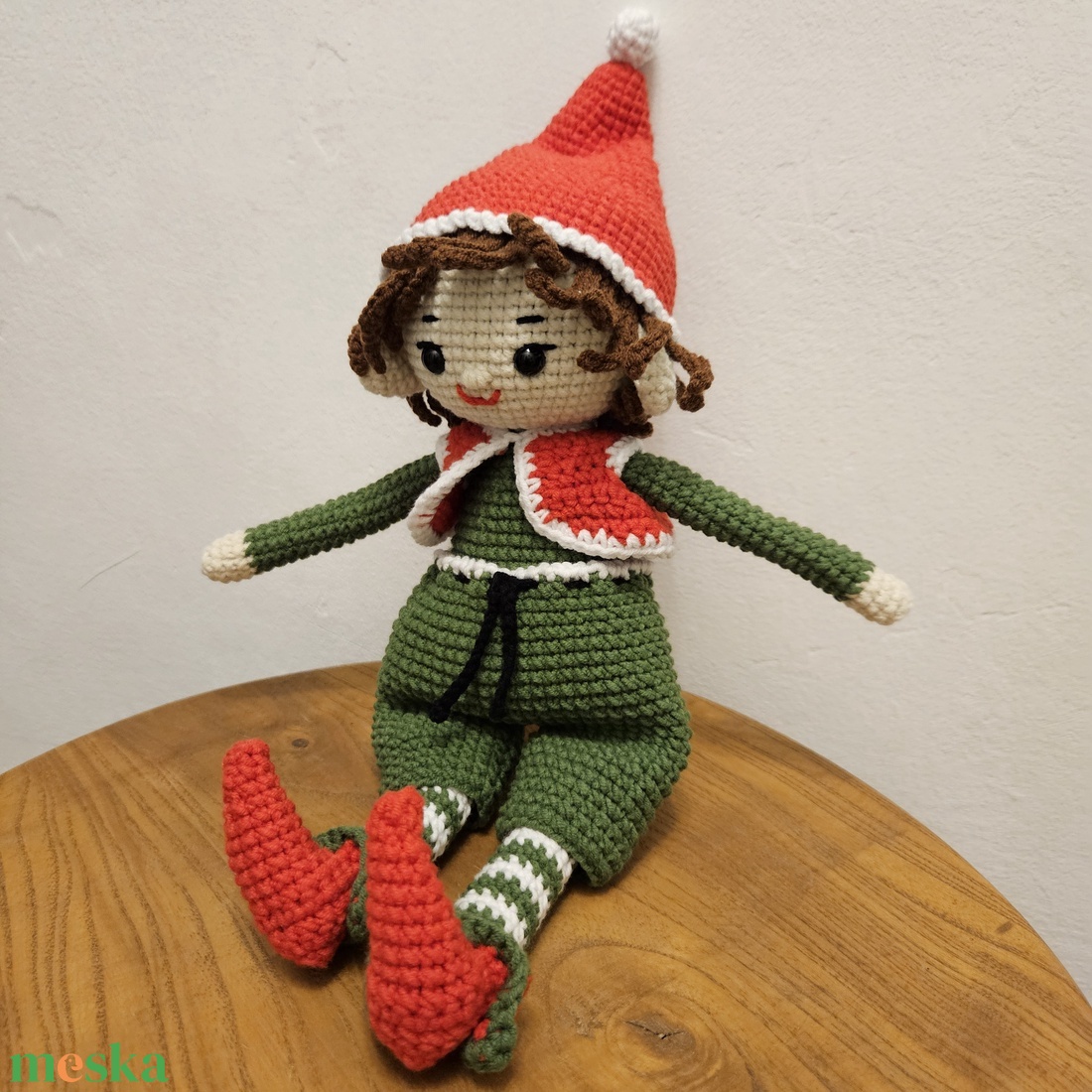 Karácsonyi manó - horgolt figurák - játék & sport - plüssállat & játékfigura - nyuszi - Meska.hu