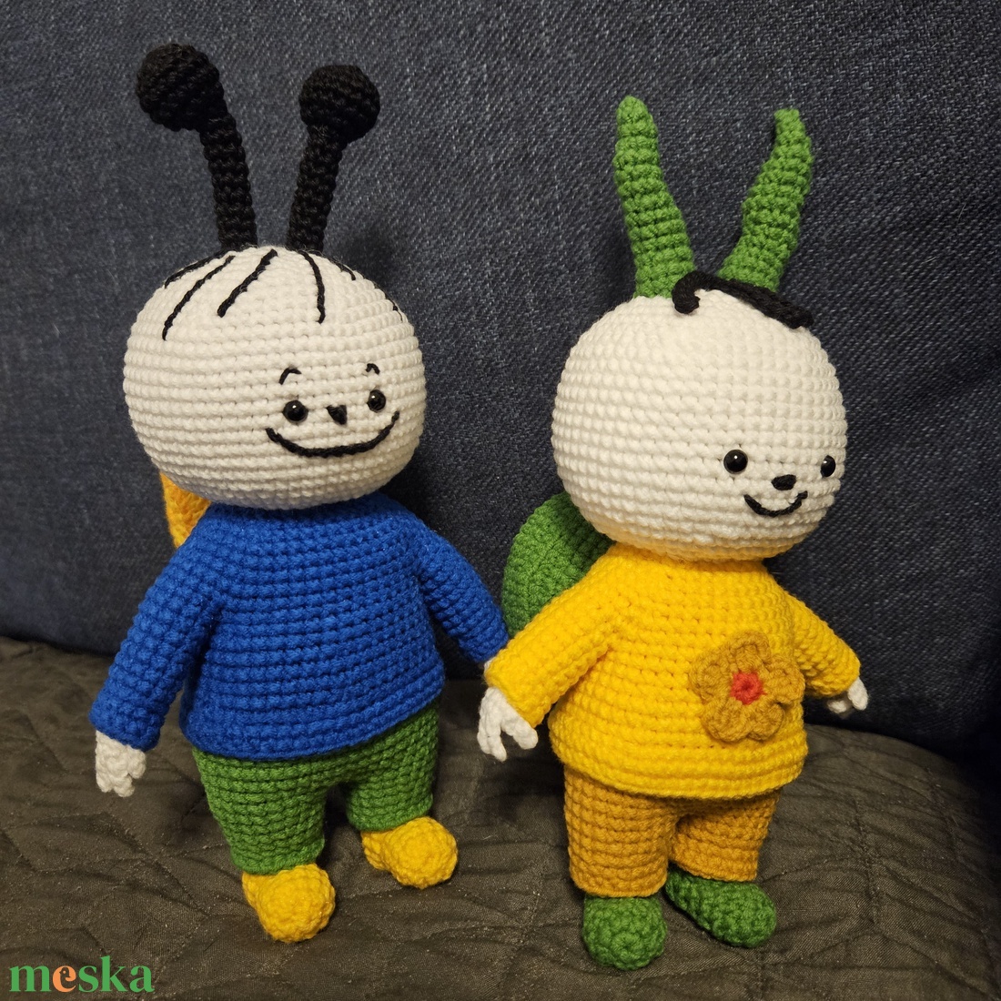 Bogyó és Gömbi - horgolt játékfigurák - játék & sport - plüssállat & játékfigura - nyuszi - Meska.hu