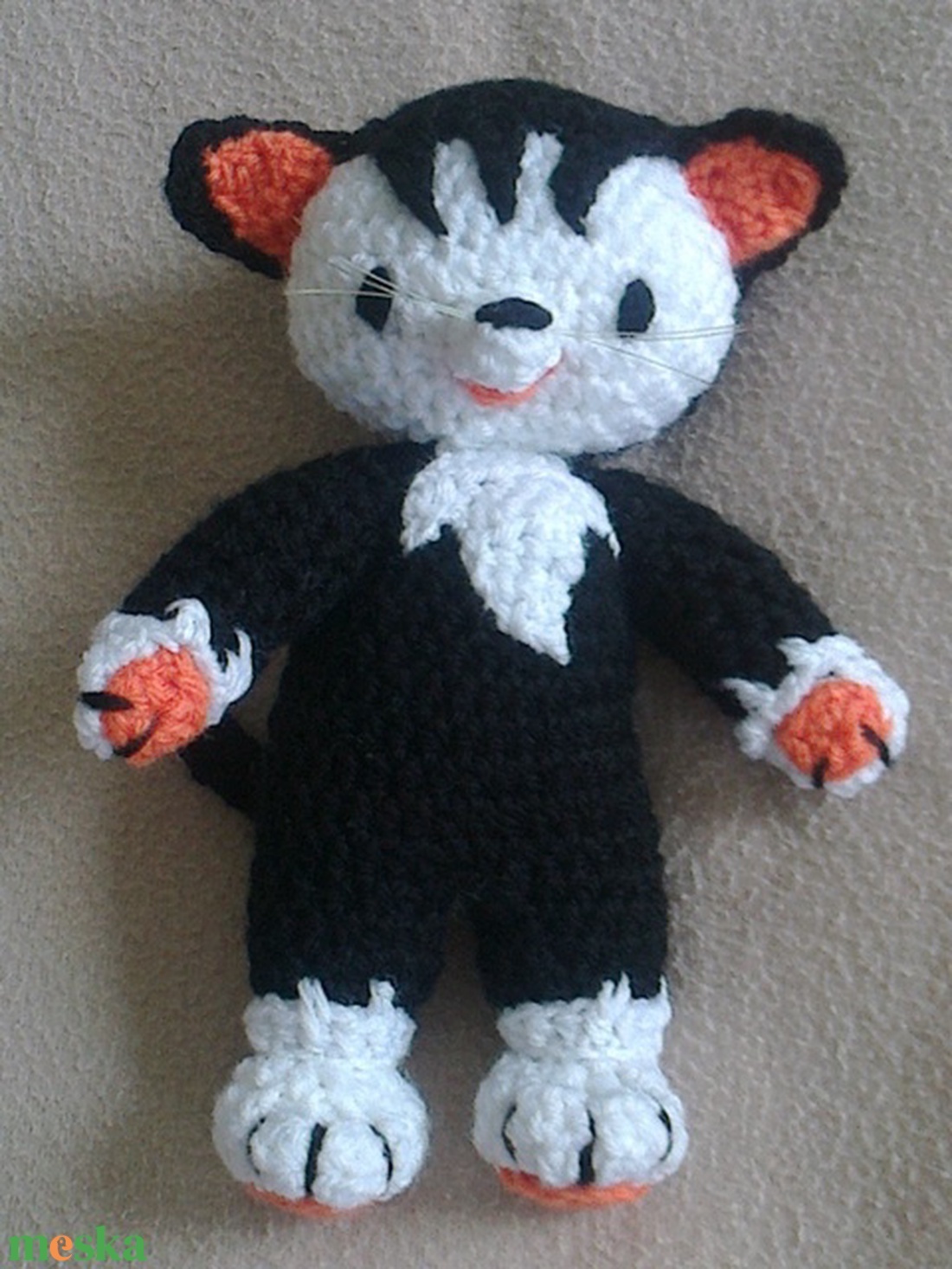 Horgolt cica - játék & sport - plüssállat & játékfigura - cica - Meska.hu