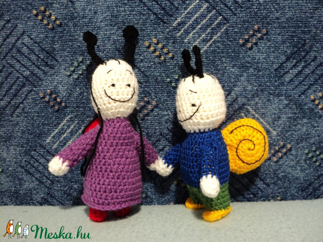 Bogyó és Babóca - horgolt mesefigurák gyurmamacsek megrendelésére -  - Meska.hu