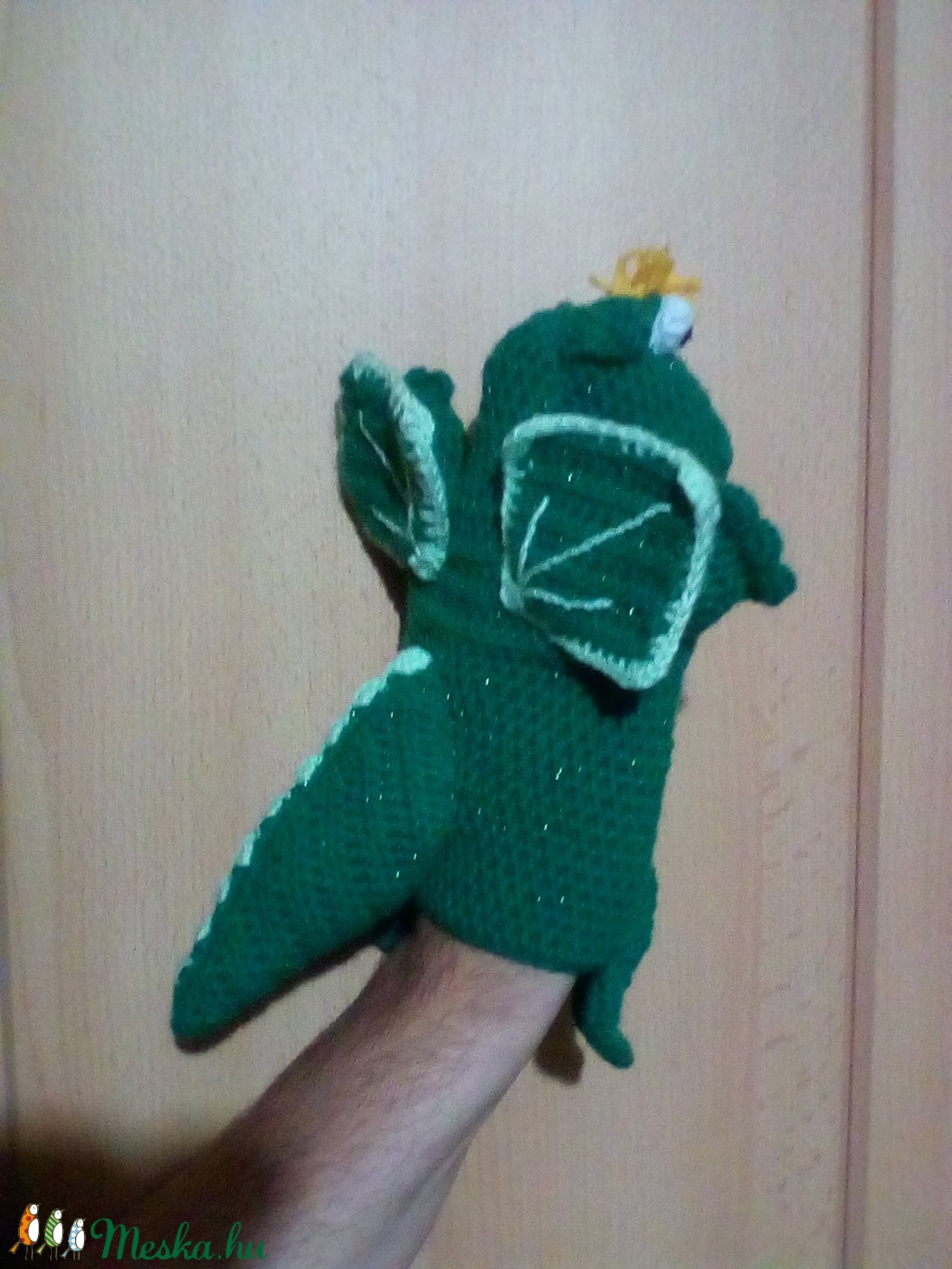 Süsü sárkány horgolt kesztyűbáb formában - játék & sport - bábok - kesztyűbáb - Meska.hu